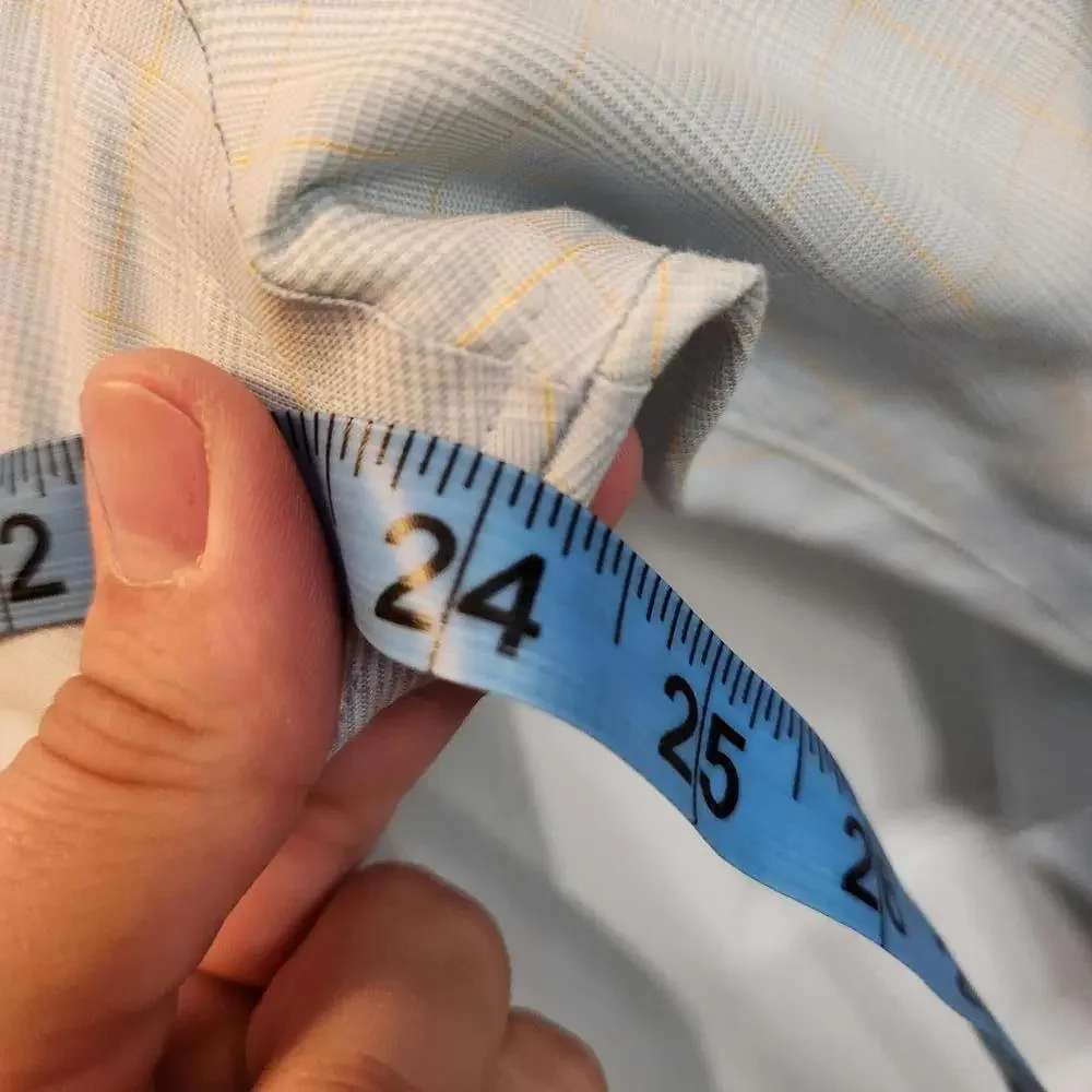 Brooks Brothers Slim Fit Non-Iron Dress Shirt - Light Blue Plaid- 16 4/5 - Picture 4 of 9